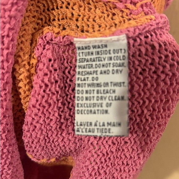 Marissa Christina Pink and Orange Argyle Knit Tank Top large - Picture 3 of 4